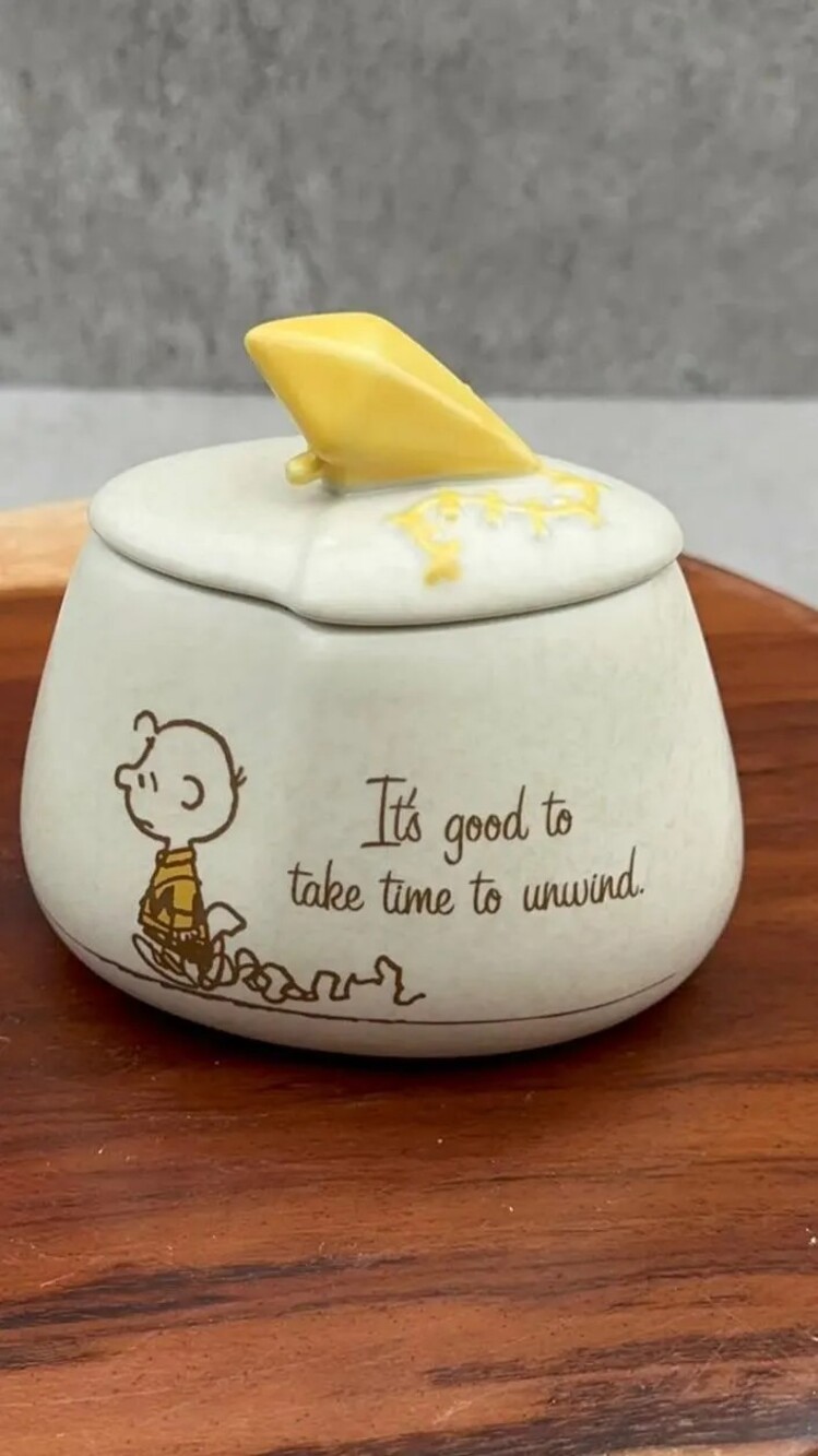 Vintage Hallmark Peanuts Charlie Brown Ceramic Jar | "It's Good to Take Time to